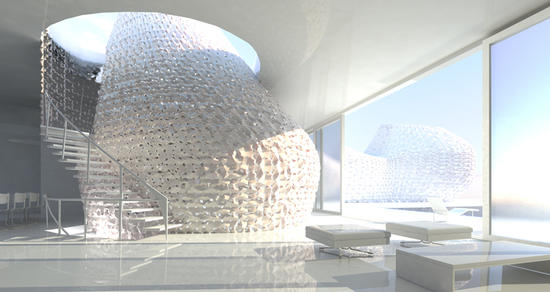 3d printing Interior architectural design by emerging objects